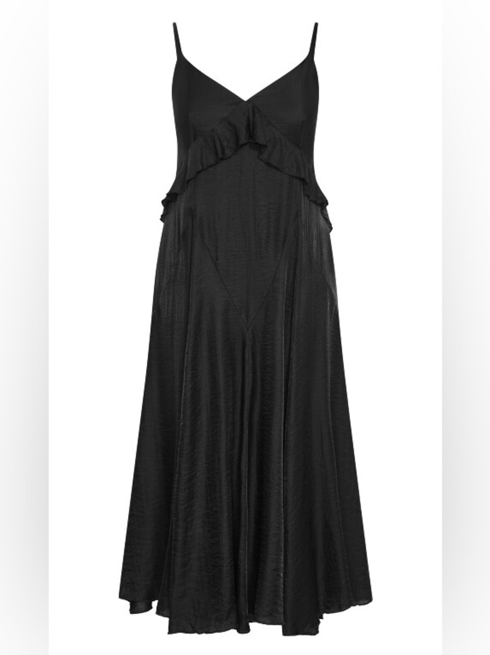 City Chic Clara Frill Black Ruffle-Trim Midi Dress NWT - Picture 6 of 8